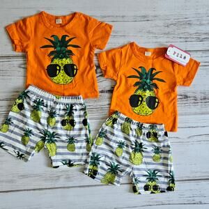 Twin Bundle Patpat 2 piece boys summer pineapple outfit 9m